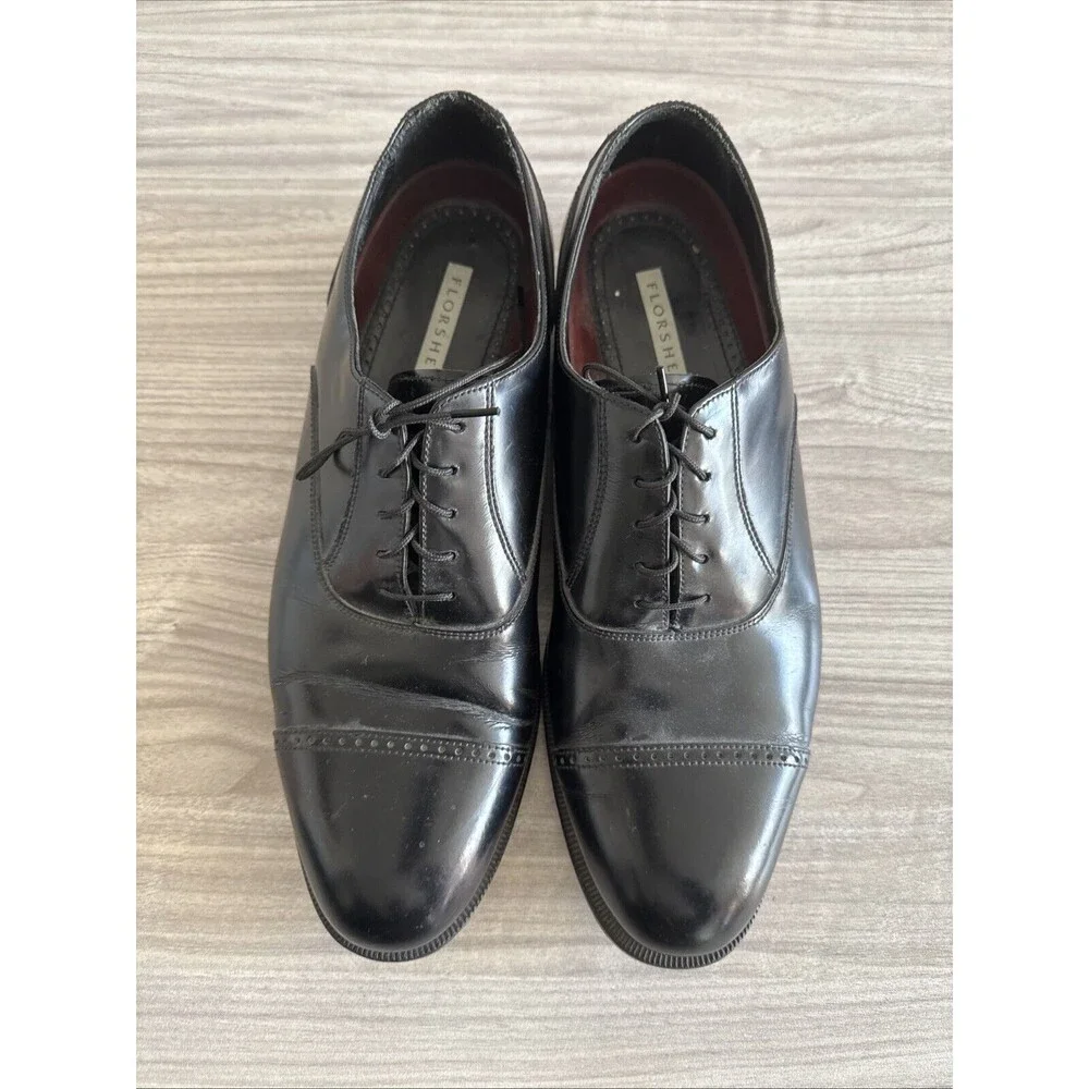 Florsheim Imperial Wing Tip‎ Dress Shoes Black Leather Men’s Size 11 Vintage